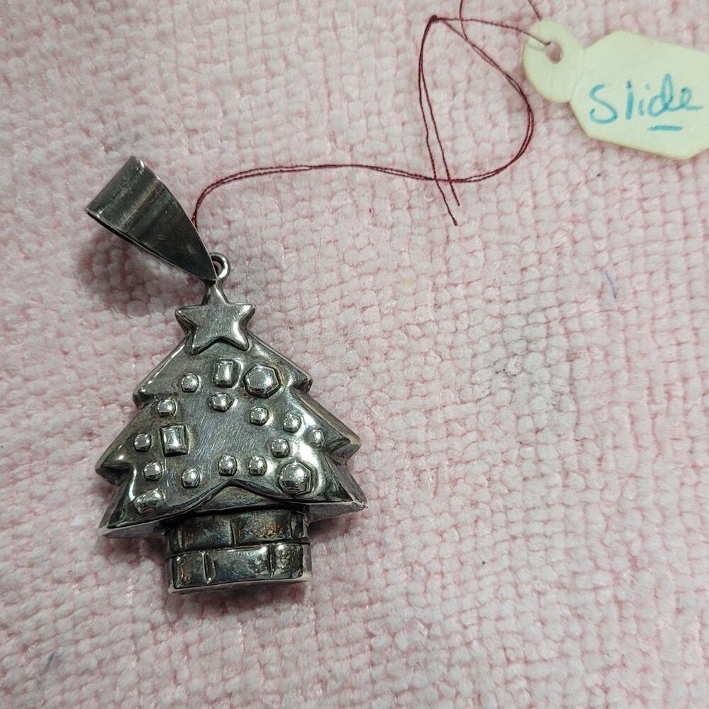Sterling Silver‎ Christmas Tree Necklace